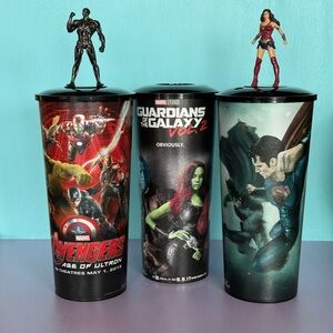 Marvel Multiset Travel Cups with Superhero Graphics - Black, Red, Green, Blue